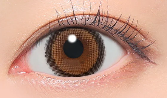 キャンディーマジック ワンデー ミミブラウン着用画像