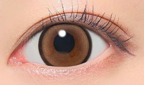 キャンディーマジック ワンデー メロブラウン着用画像