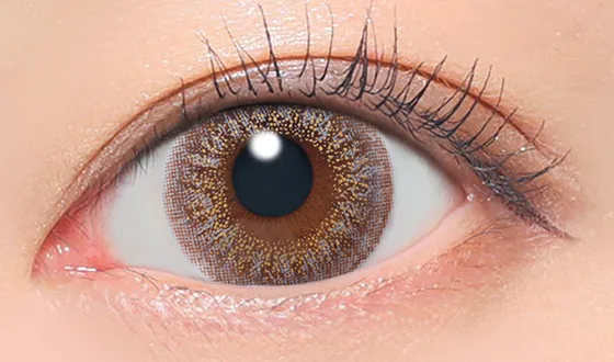 シークレットキャンディーマジック ワンデー グレージュ着用画像