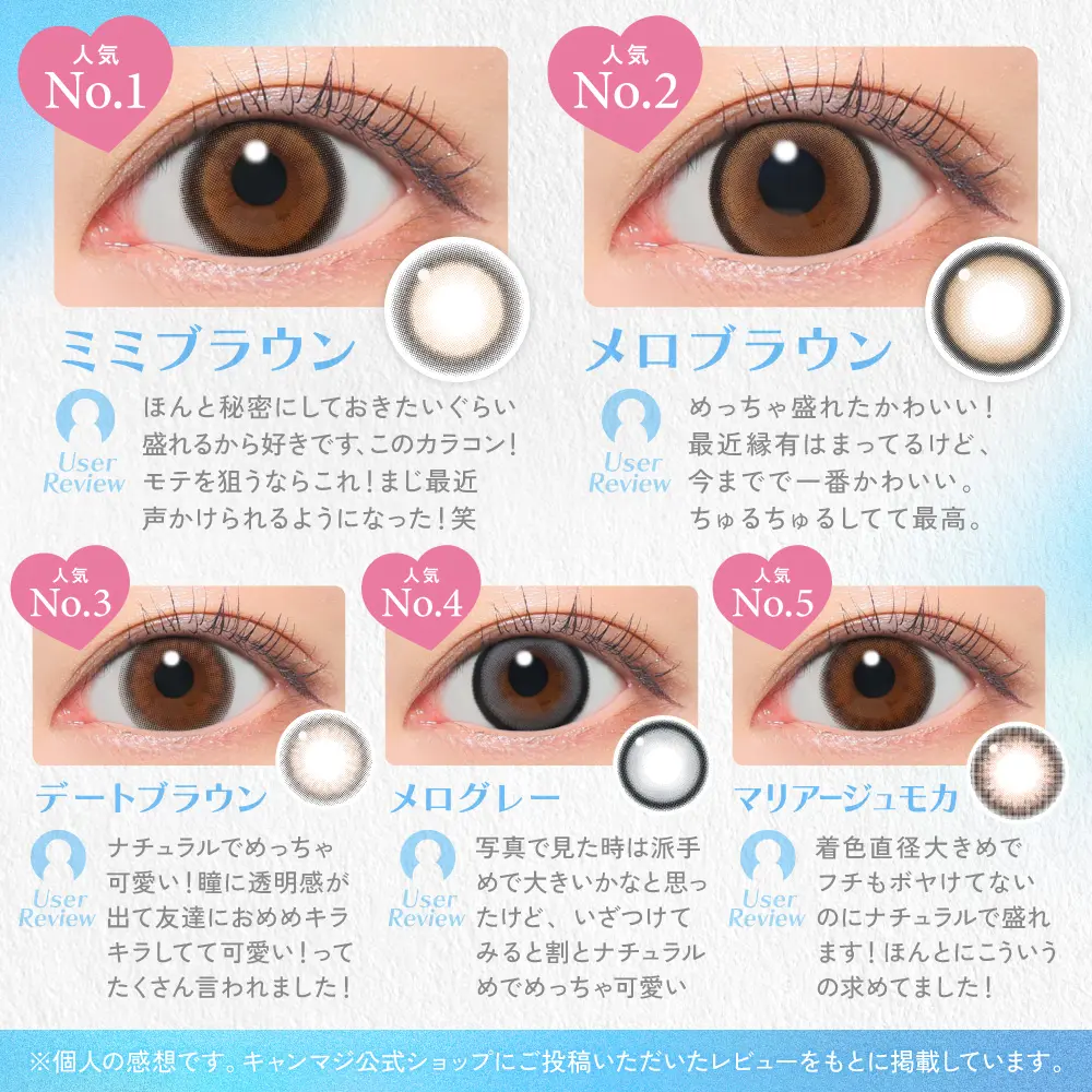 人気ランキング1位から5位