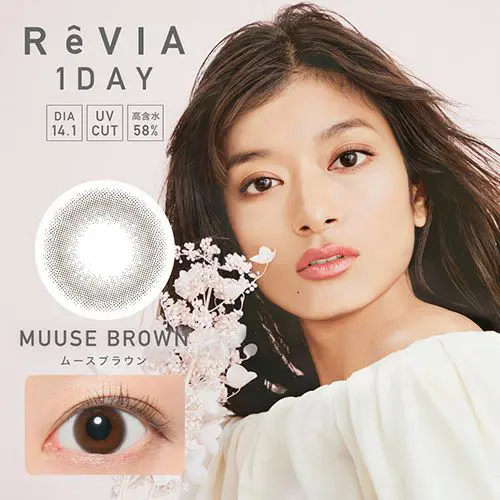 ReVIA 1day CIRCLE 《ムースブラウン》 レヴィア 度あり 度なし 1箱10枚入り