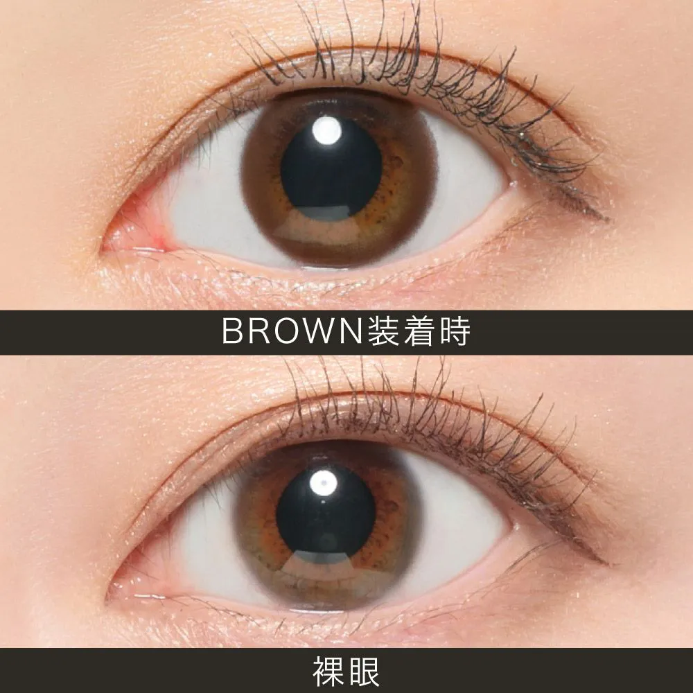 ReVIA 1month CIRCLE ブラウン DIA14.1 BC8.6 着色直径13.2 度あり1枚入り