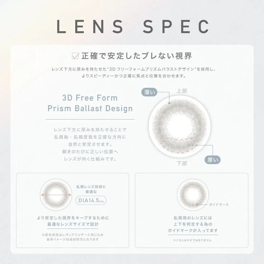 LENS SPEC 正確で安定したブレない視界