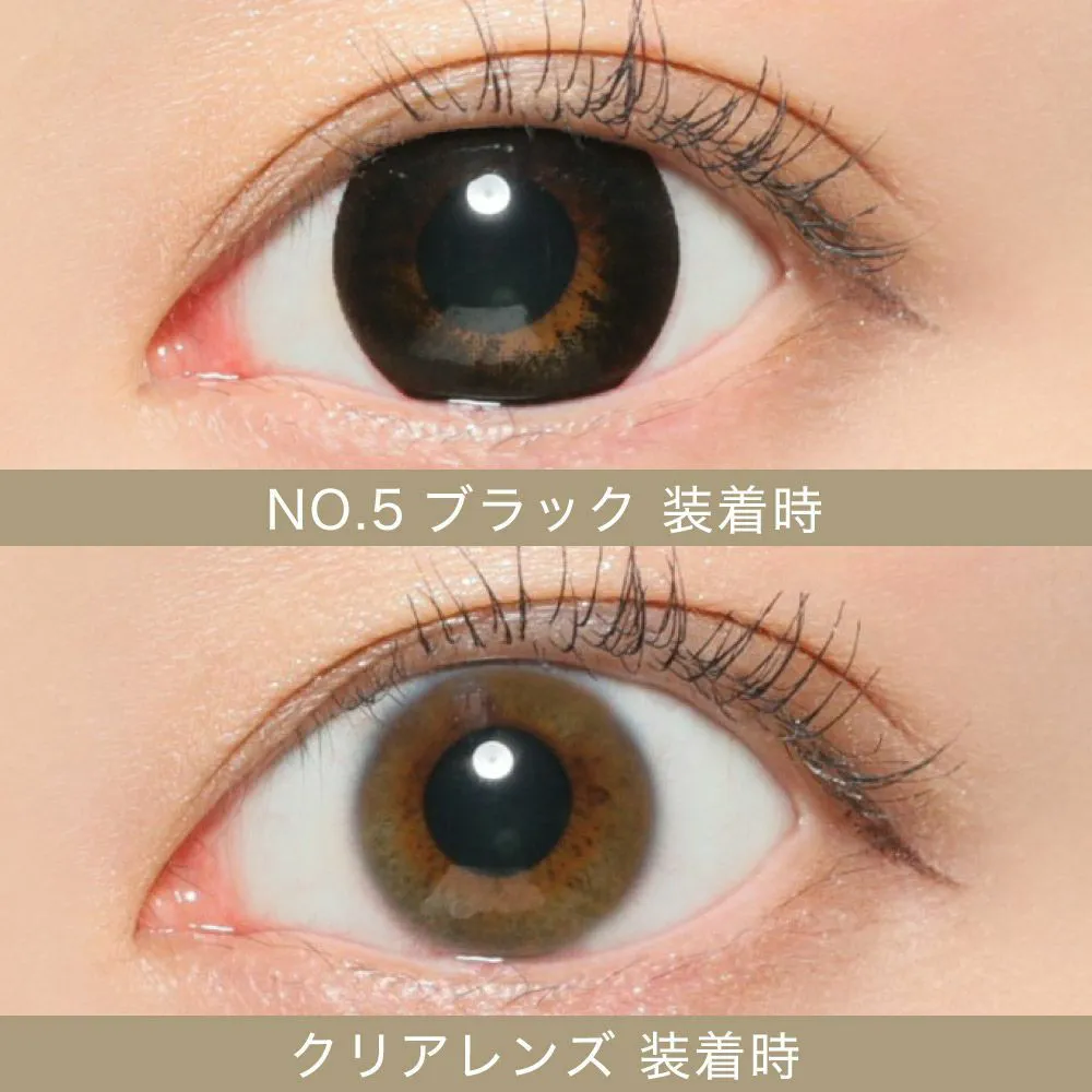 NO.5ブラック 着用時 クリアレンズ 着用時