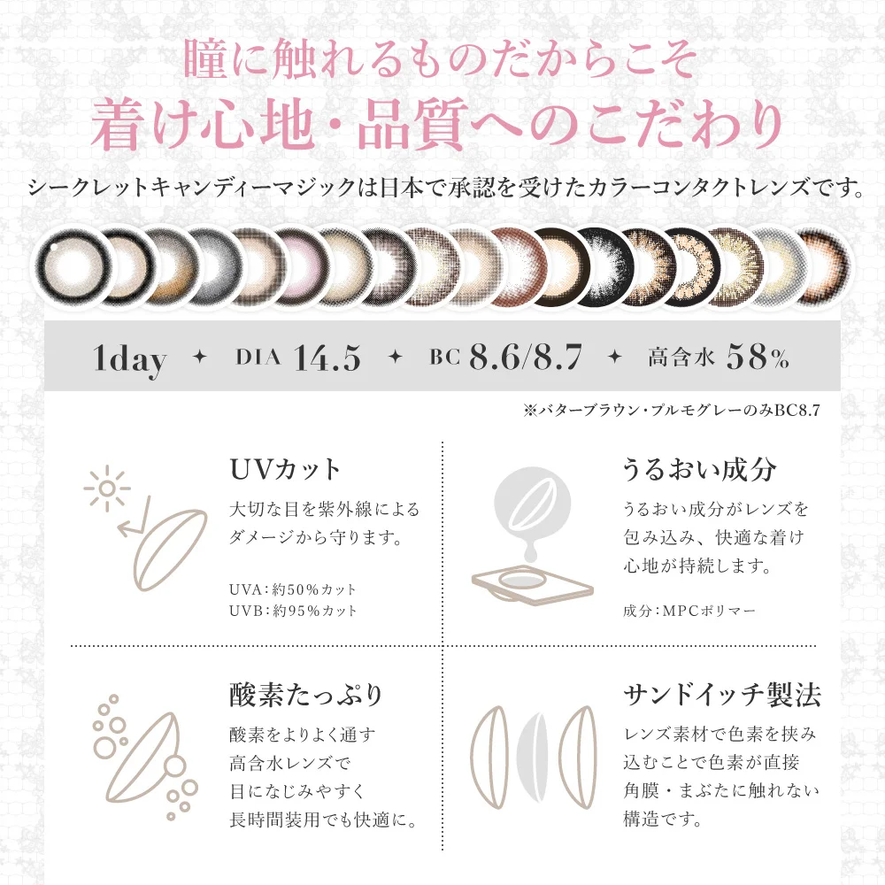 瞳に触れるものだからこそ 着け心地・品質へのこだわり