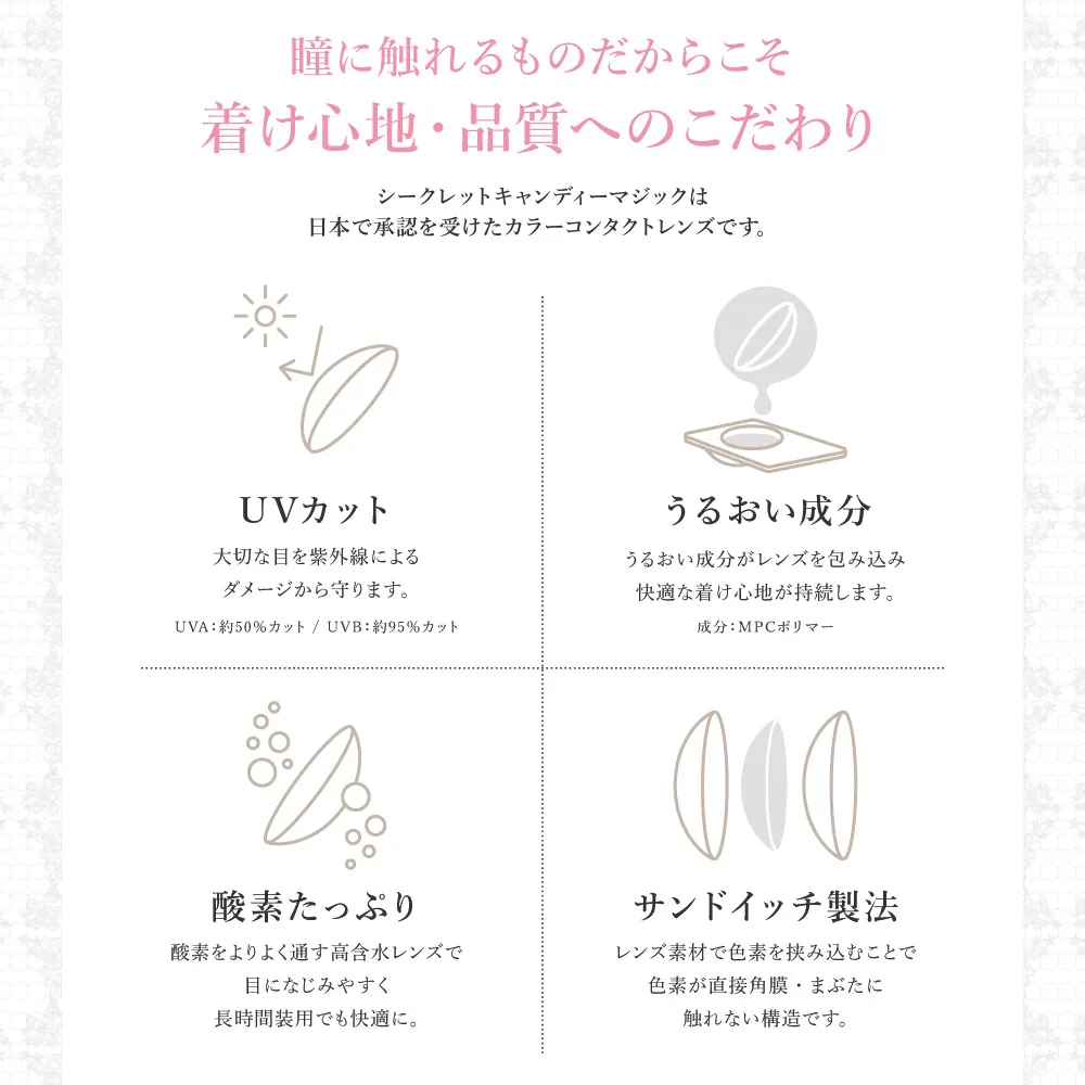 瞳に触れるものだからこそ 着け心地・品質へのこだわり