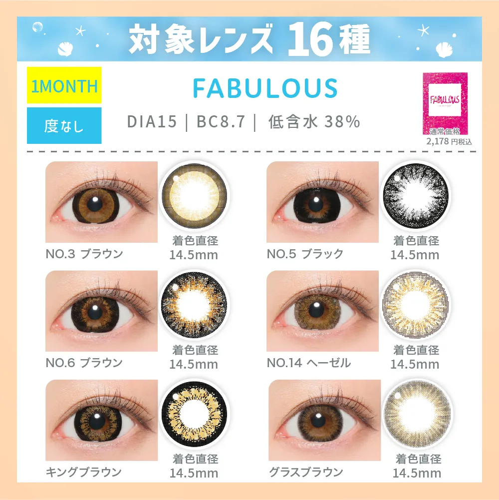 対象レンズ16種 FABULOUS