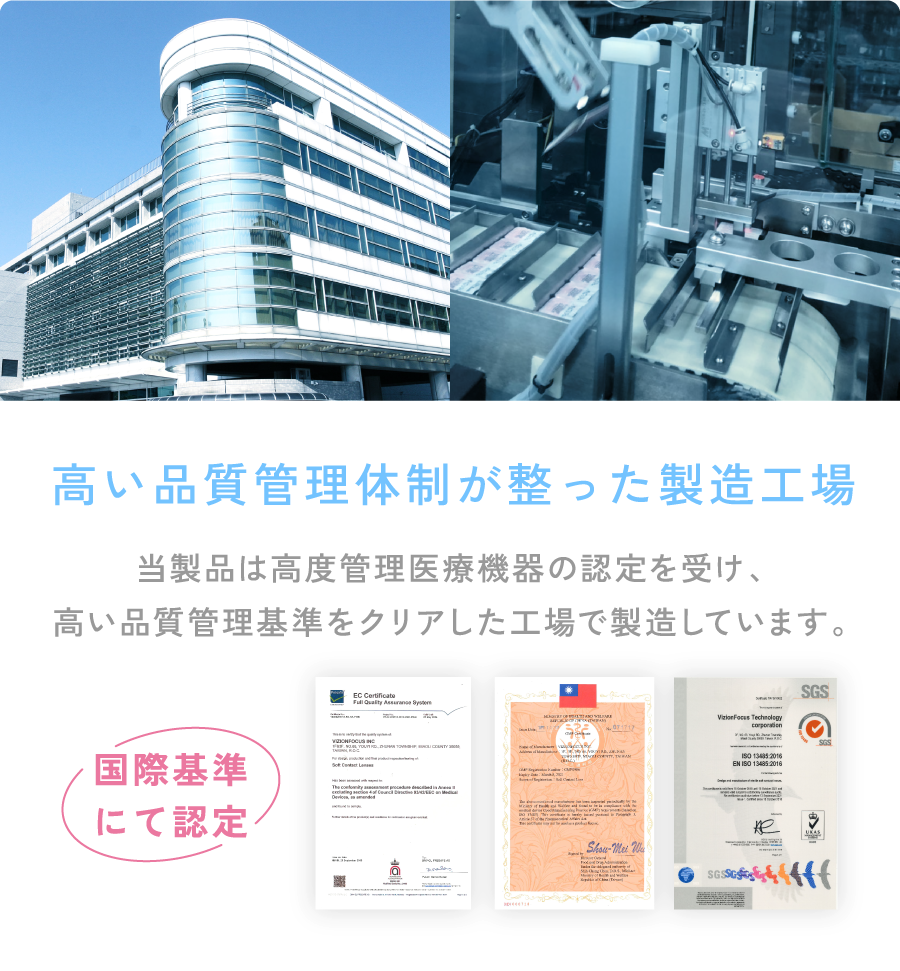 高い品質管理体制が整った製造工場